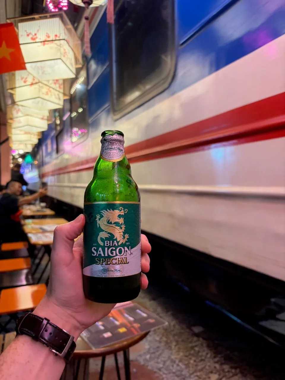 Train street in Hanoi, Vietnam.