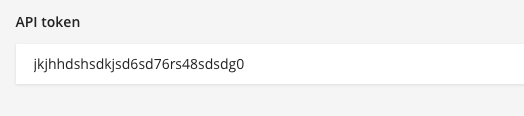 The API Token looks like this